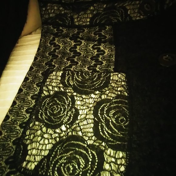 Unique Multitextured Long Black Cardigan - Picture 4 of 10